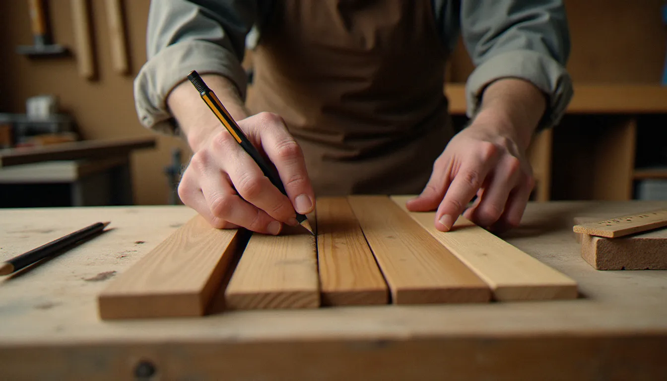 Comparaison d'échantillons de différentes essences de bois posés côte à côte sur un établi d'artisan, illustrant les variations de bois prix m2 selon l'essence
