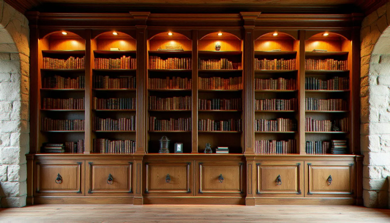 Bibliothèque monumentale en chêne massif sur mesure réalisée à Pézenas par l'artisan bois baptiste, projet emblématique illustrant la précision et le savoir-faire cités dans les avis