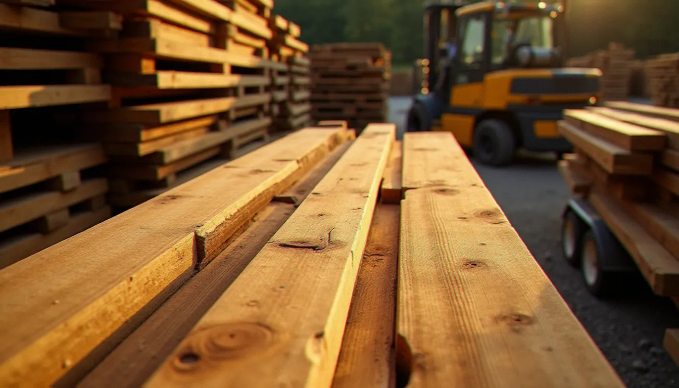 Stock de planches de chêne français dans un négoce bois du Languedoc, illustration des acteurs concernés par la déclaration CVO france bois forêt