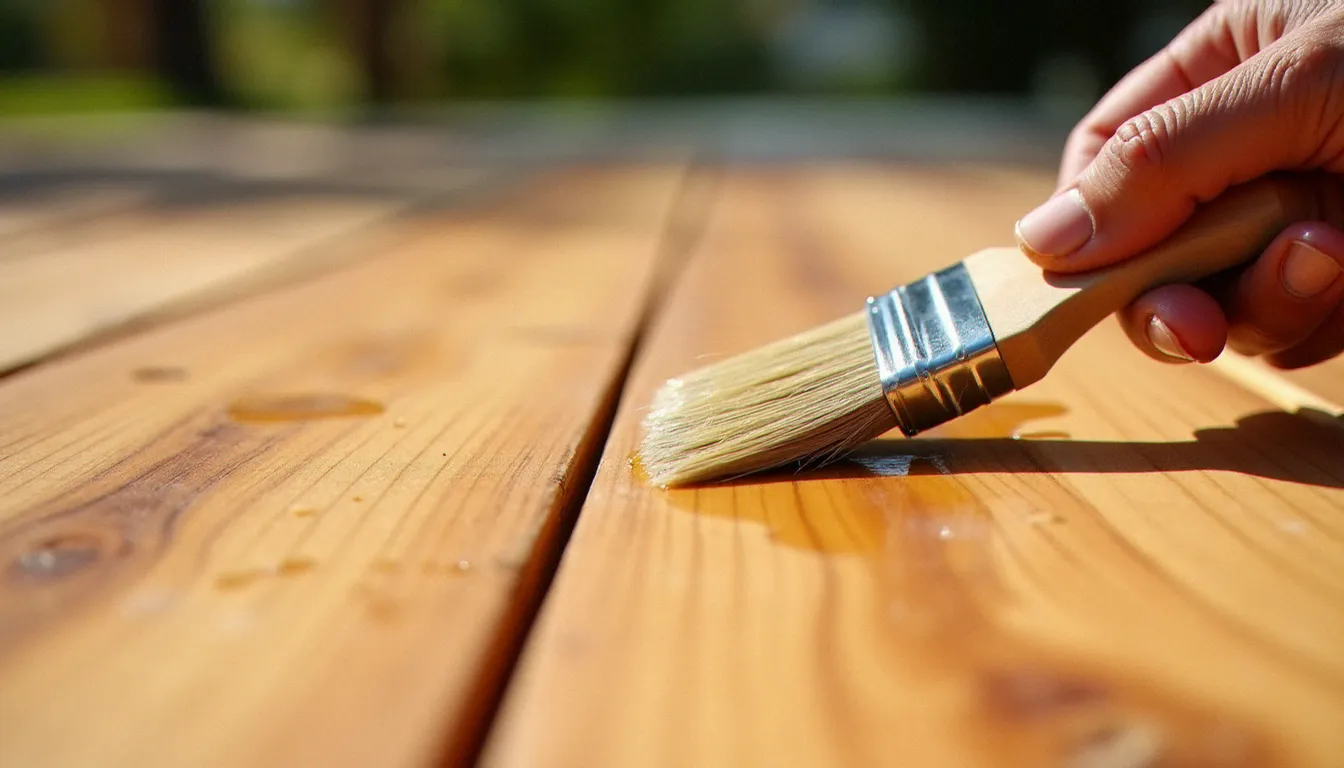 Terrasse en bois de robinier fraîchement posée et huilée, montrant le grain naturel et la durabilité de cette essence pour une utilisation extérieure.