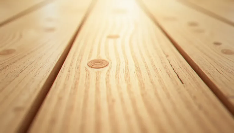 Planches de bois naturel clair chêne avec grain visible sous la lumière naturelle