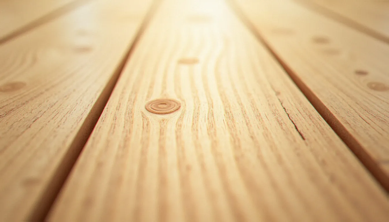 Planches de bois naturel clair chêne avec grain visible sous la lumière naturelle