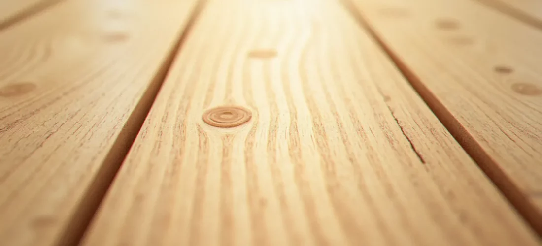 Planches de bois naturel clair chêne avec grain visible sous la lumière naturelle